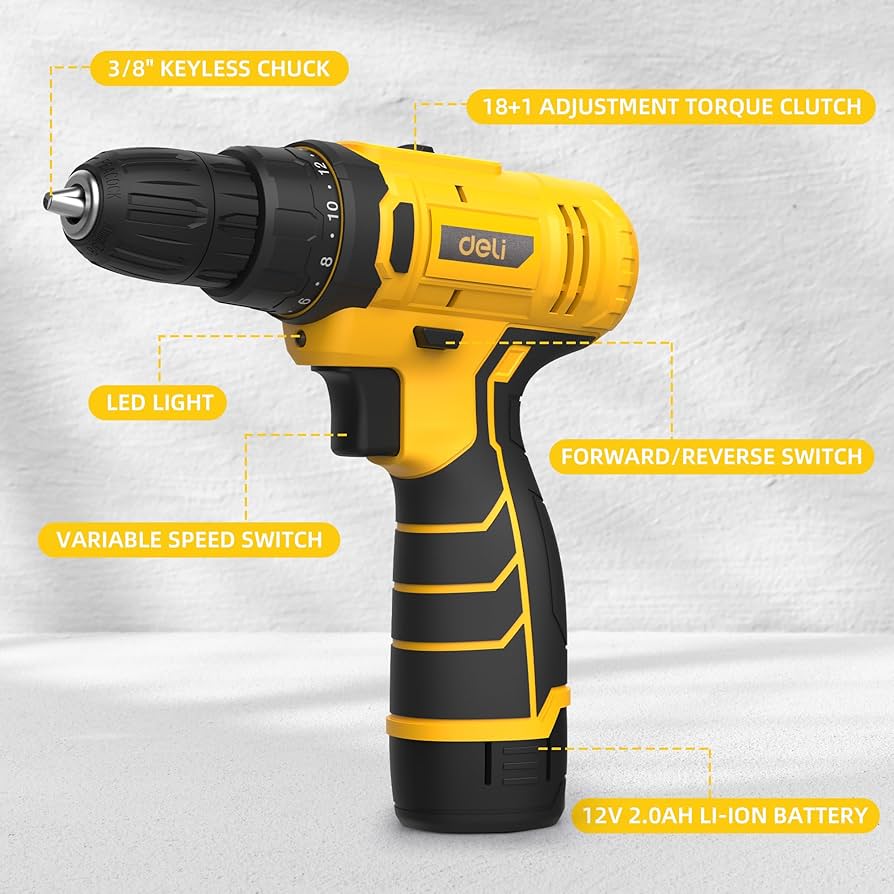 dele ディーリーPREMIUM undeleted EDITION… Amazon.com: DELI 12V Cordless Drill Set, 2.0Ah Battery with